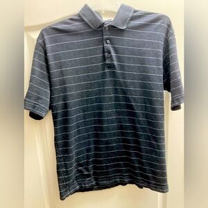 Dockers Men's Mercerized Cort Black Striped Polo Shirt - L